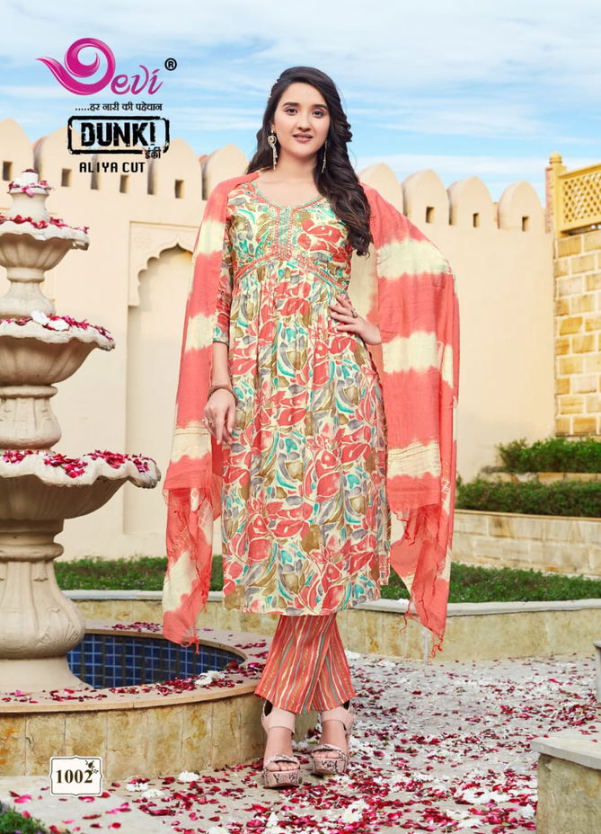 Devi Dunki Vol 1  By Devi Printed Embroidery Kurti With Bottom Dupatta Wholesale Price In Surat
